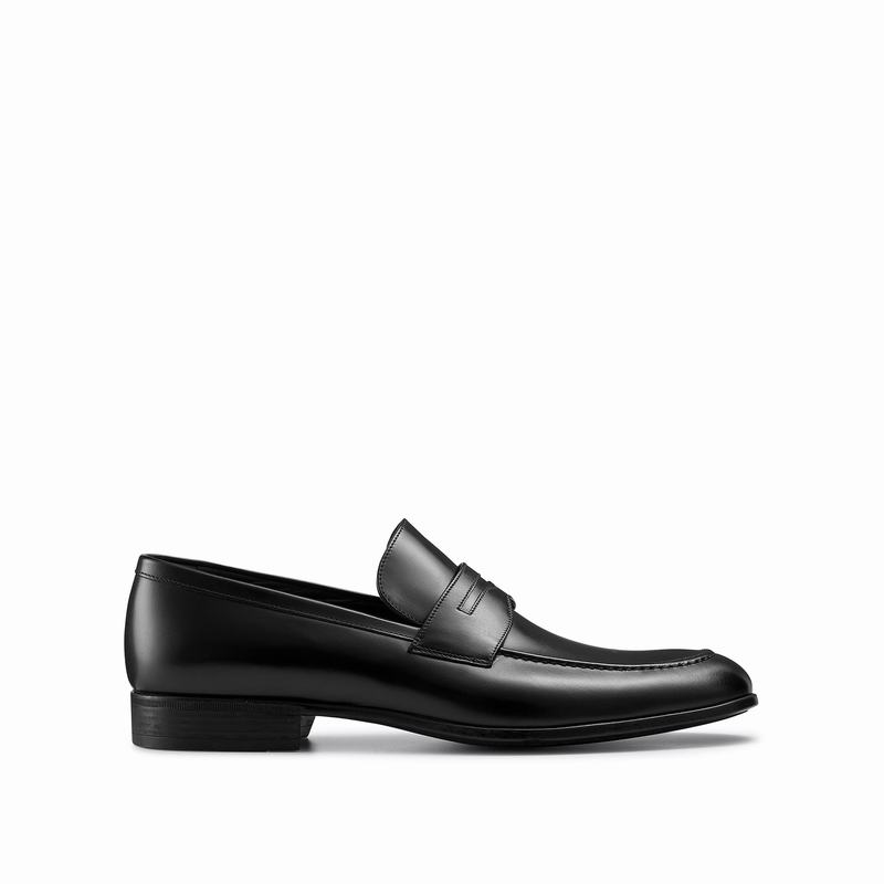 Russell & Bromley Denver Rubber Sole Loafers Mens Black [RFO872WR]